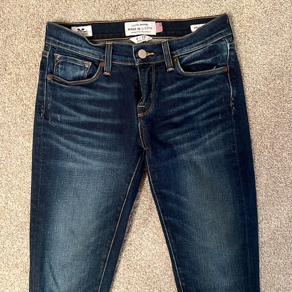 Lucky Brand low rise White Oak Cone Denim skinny jeans size 0/25 regular 💙 - Picture 4 of 16